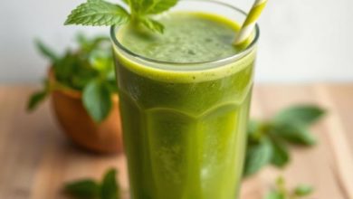 Refreshing green detox smoothie in a glass